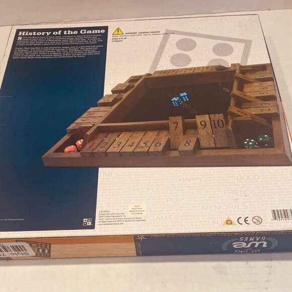 WE Games 4 Player Shut The Box (TM) Dice Game - Walnut Stained Wood - Picture 7 of 8